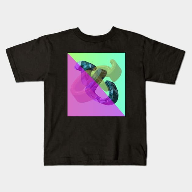 triangle of shapes Kids T-Shirt by tgbdesign